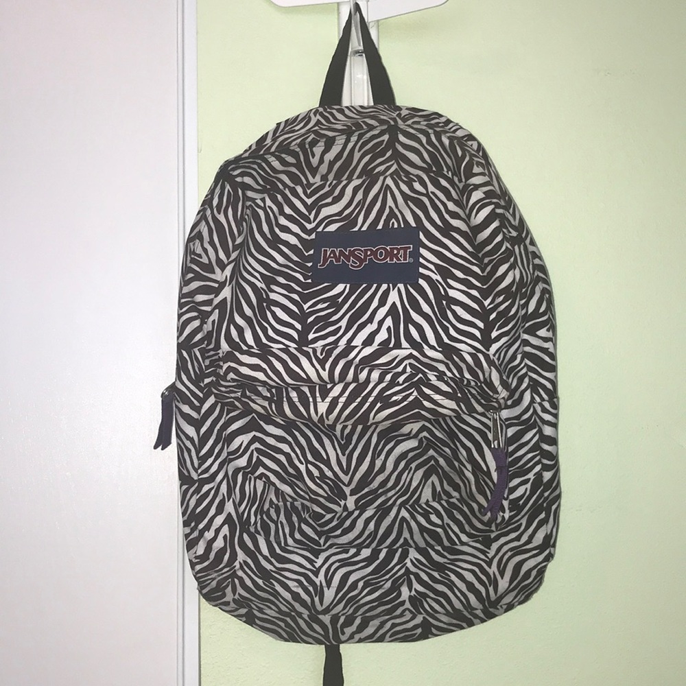 Jansport Zebra print backpack.